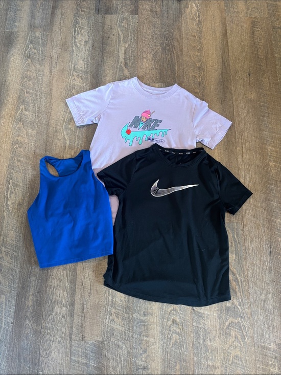 Nike Other - Nike Girls' Black Dri-FIT Logo Tee with Lilac Graphic Nike Tee and DSG Blue Tank